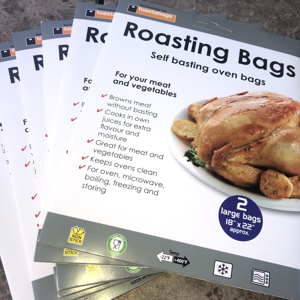 12 Roasting Bags Self-basting Oven Bags 18" X 22" Large (6 2-Packs) No Mess